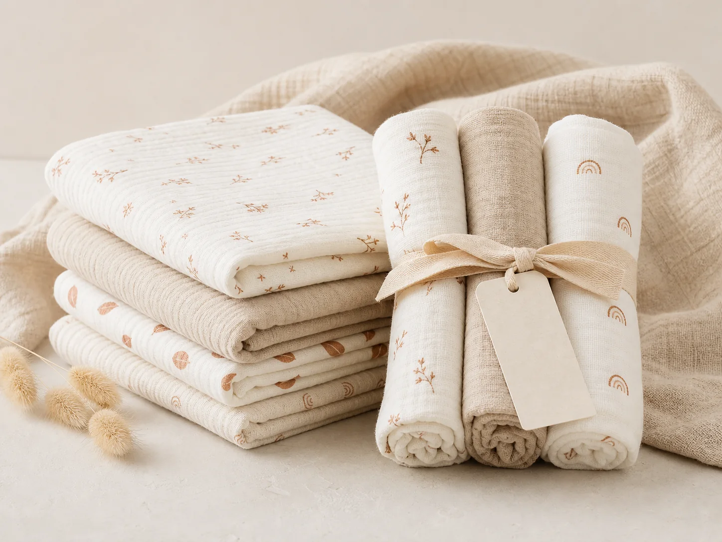 Custom muslin swaddles for baby brands