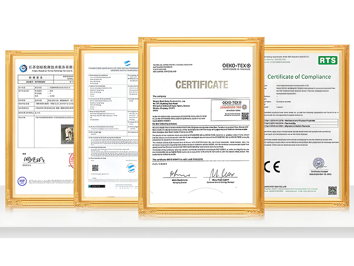Baby textile compliance certificates and product safety documentation