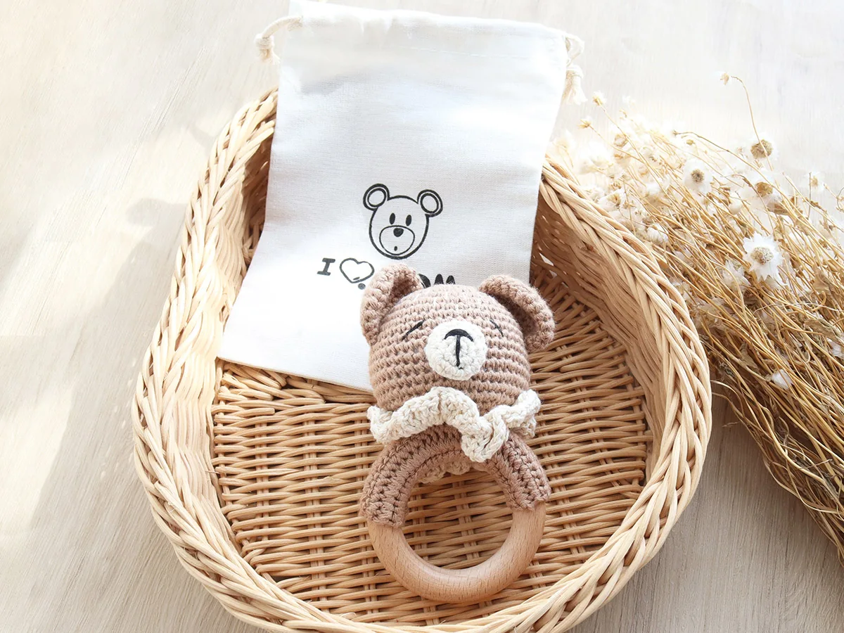 Gift packaged crochet baby toys