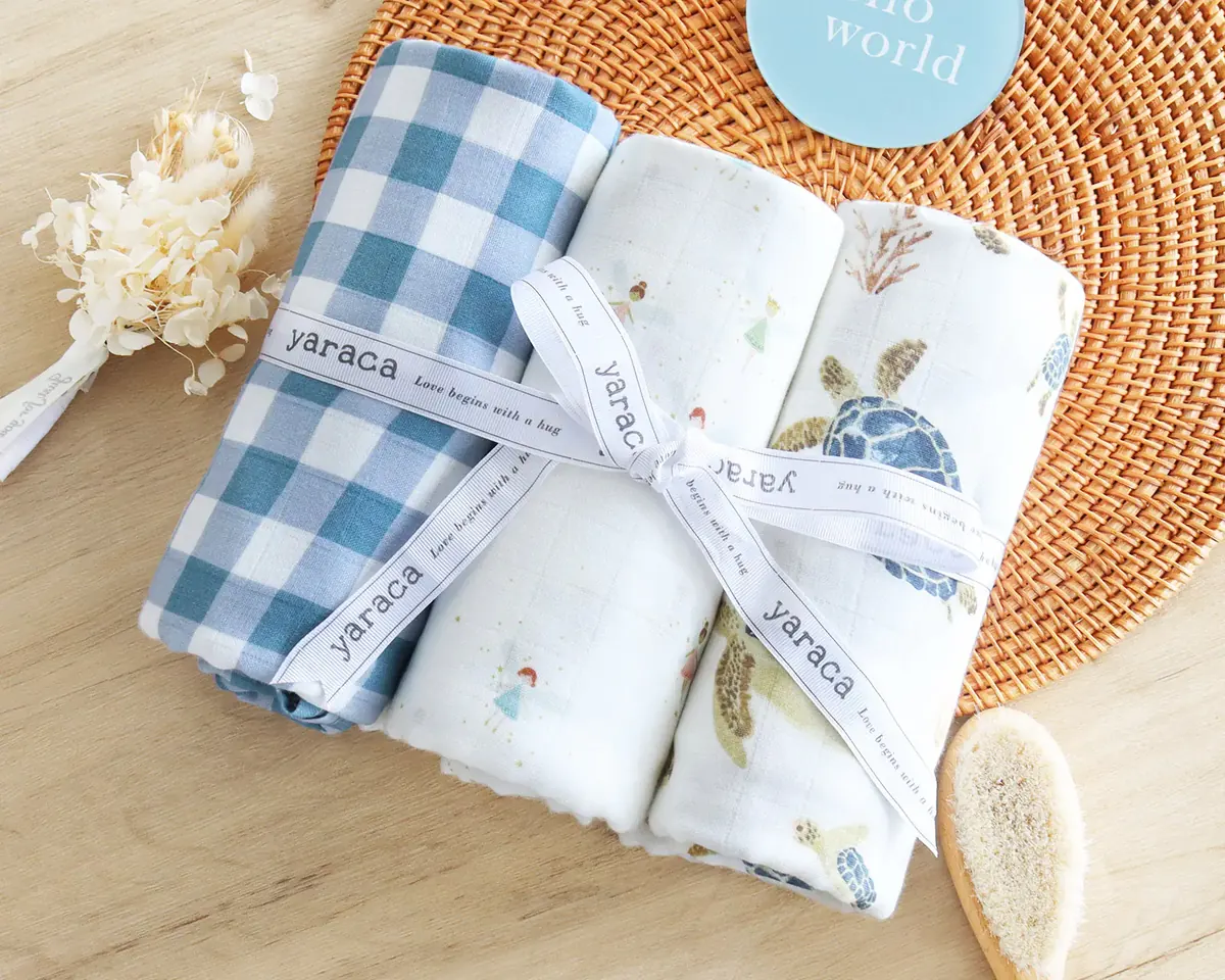 Custom muslin swaddles for baby brands